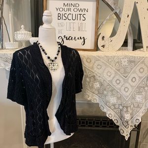 Black crochet shrug